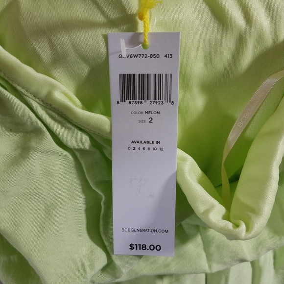 BCBGeneration Melon One Shoulder Dress 2 NWT - Picture 9 of 15